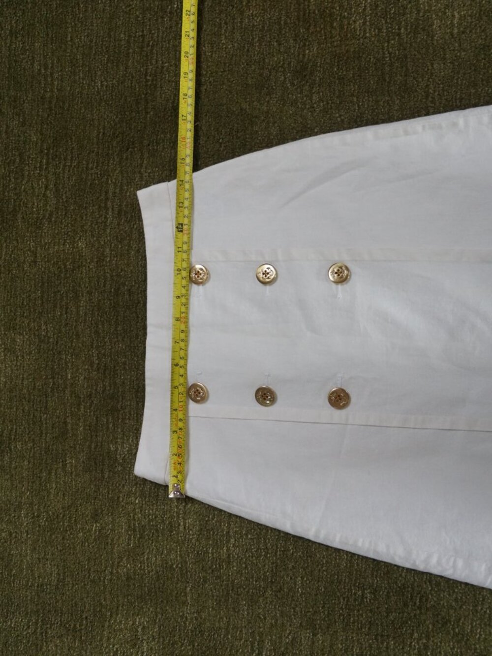 J.Crew white linen mini skirt with anchor buttons - Picture 5 of 8